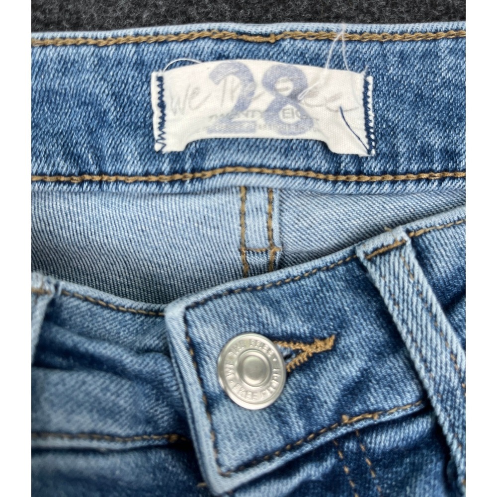 We The Free Free People Skinny Jeans Light Wash Raw Hem Blue Denim Womens 28 - Picture 4 of 9